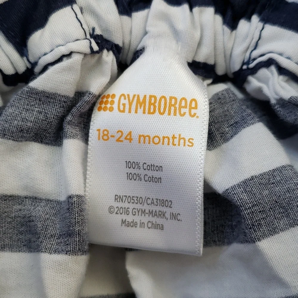 Gymboree Navy Blue and White Striped Ruffle Sleeveless Dress, Size 18-24 Months